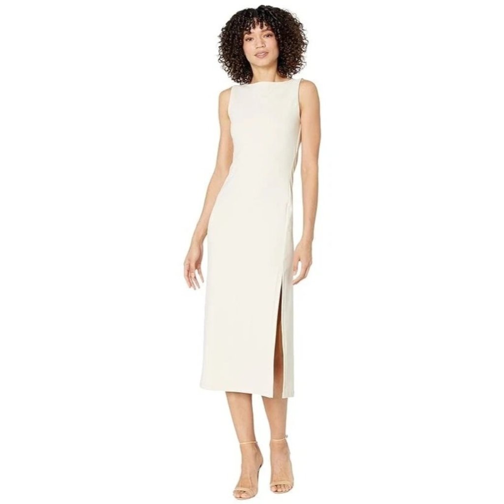 Susana Monaco Crew Sleeveless Dress Blanched Almond L7310 Womens Size Xl New